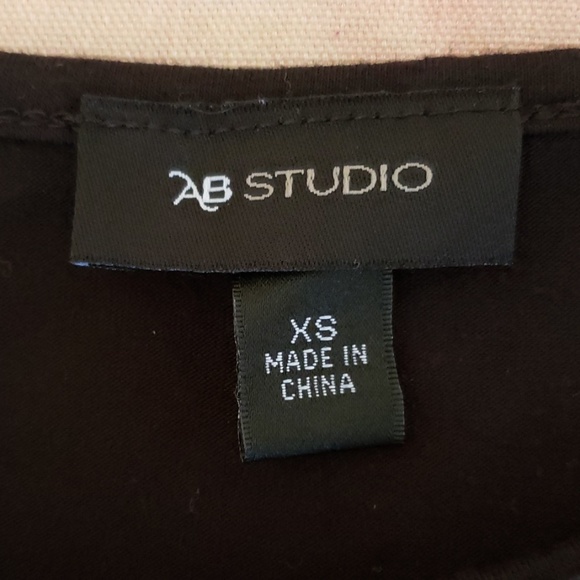 Striped Tee AB Studio Ruffle Top Stripes Black and White Ruffles - Picture 6 of 9